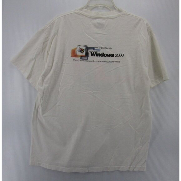 VINTAGE Microsoft Shirt XL Windows 2000 PC Expo New York NYC Y2K * - Picture 8 of 11